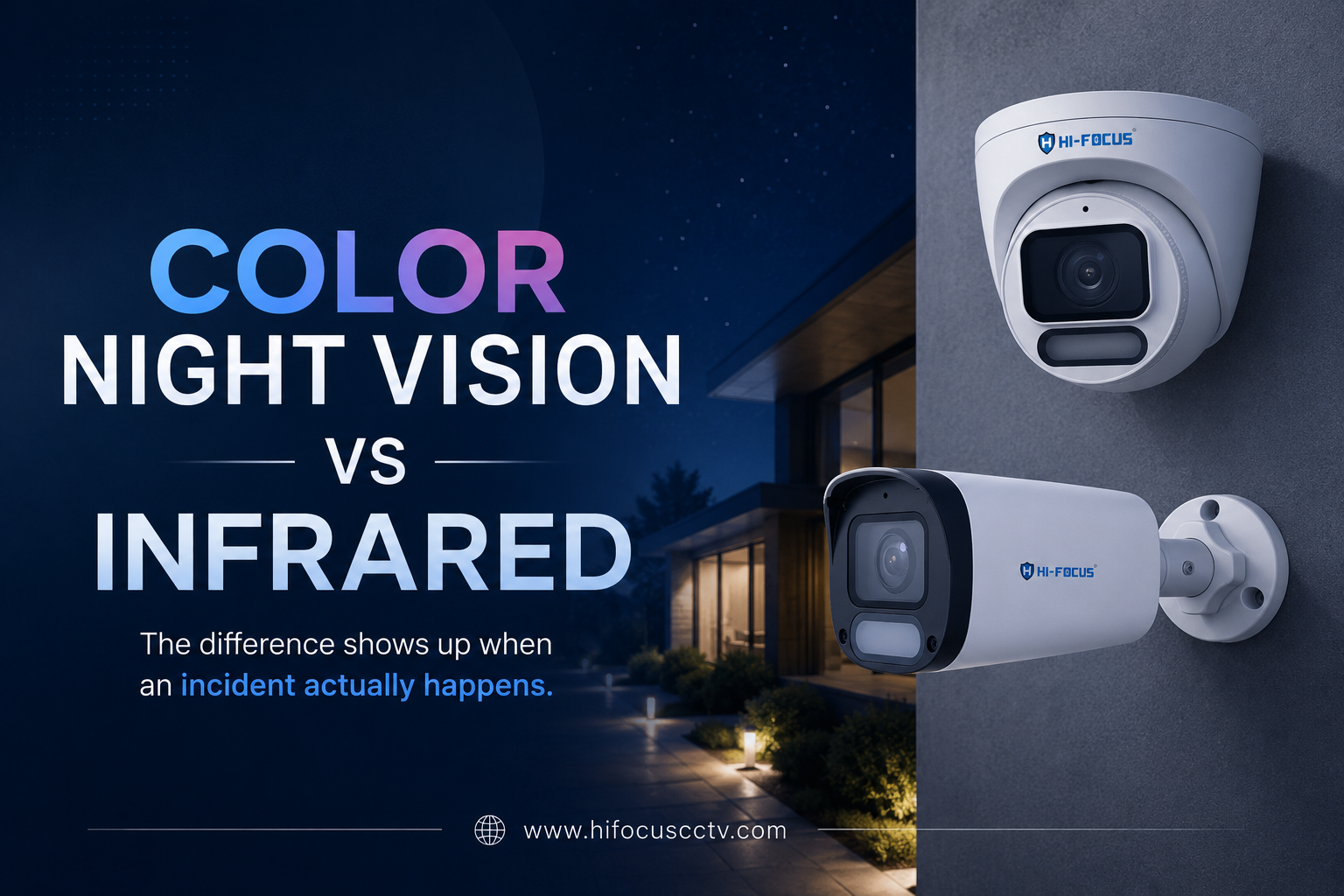 Color Night Vision Example Color Night Vision vs Infrared: CCTV Comparison | Hi-FOCUS